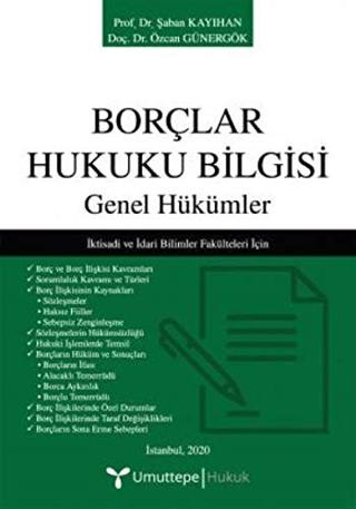 Borçlar Hukuku Bilgisi - Genel Hükümler | Umuttepe Yayınları (Ciltsiz) - Resim 1