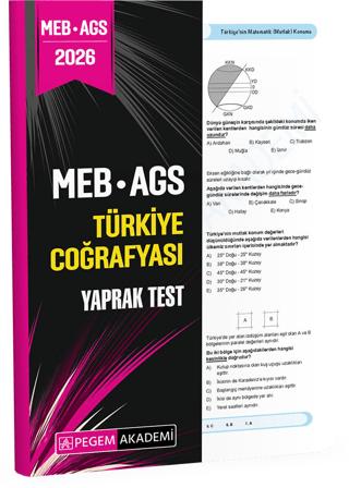 2026 MEB AGS Türkiye Coğrafyası Yaprak Test | Pegem Akademi Yayıncılık (Ciltsiz) - Resim 1