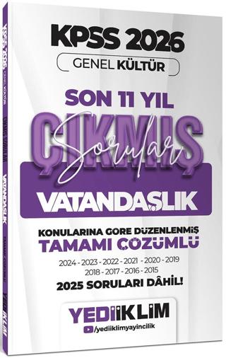 2026 KPSS Genel Kültür Vatandaşlık Konularına Göre Tamamı Çözümlü Son 11 Yıl Çıkmış Sorular