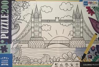 200 Parça Coloring Puzzle Tower Bridge - Kule Köprüsü | Blue Focus Yayınları - Resim 1