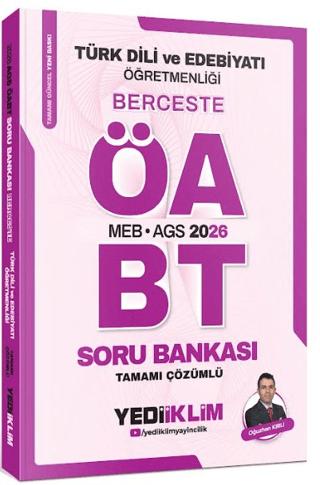 2026 MEB AGS ÖABT Türk Dili Ve Edebiyatı Öğretmenliği Berceste Tamamı Çözümlü Soru Bankası | Yediiklim Yayınları (Ciltsiz) - Resim 1