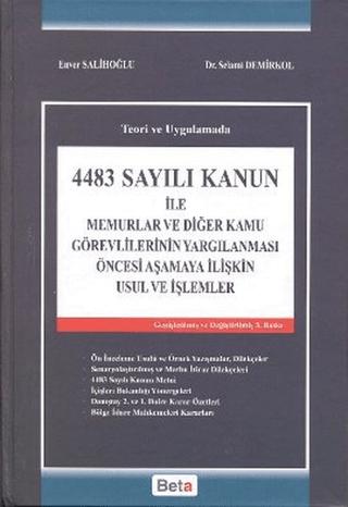 4483 Sayılı Kanun ile Memurlar ve Diğer Kamu Görevlerinin Yargılanması Öncesi Aşamaya İlişkin Usul ve İşlemler | Beta Yayınevi (Ciltli) - Resim 1