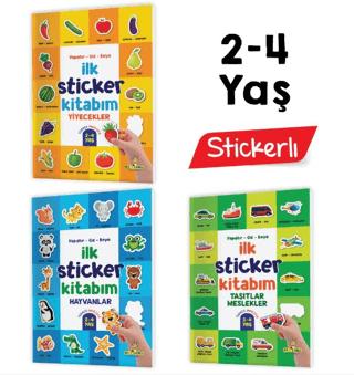 İlk Sticker Kitabım 2-4 Yaş / Yapıştır-Çiz-Boya (Taşıtlar-Hayvanlar-Yiyecekler)