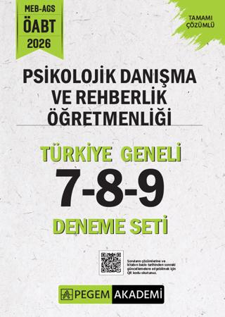2026 MEB AGS ÖABT Psikolojik Danışma ve Rehberlik Öğretmenliği Tamamı Çözümlü Türkiye Geneli 7-8-9 (3'lü Deneme Seti) | Pegem Akademi Yayıncılık (Ciltsiz) - Resim 1
