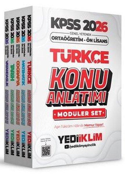 2026 KPSS Ortaöğretim Ön Lisans Genel Yetenek Genel Kültür Konu Anlatımı Modüler Set - 5 Kitap Tak | Yediiklim Yayınları (İnce Kapak) - Resim 1