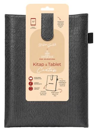 Yeni Nesil Kitap ve Tablet Çantası - Özel Deri Dokulu Antrasit | Ephesus Yayınları (Ciltsiz) - Resim 1