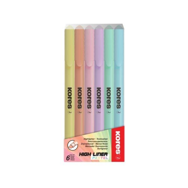 Kores Pastel Highlighter Fosforlu Kalem Seti 6'lı