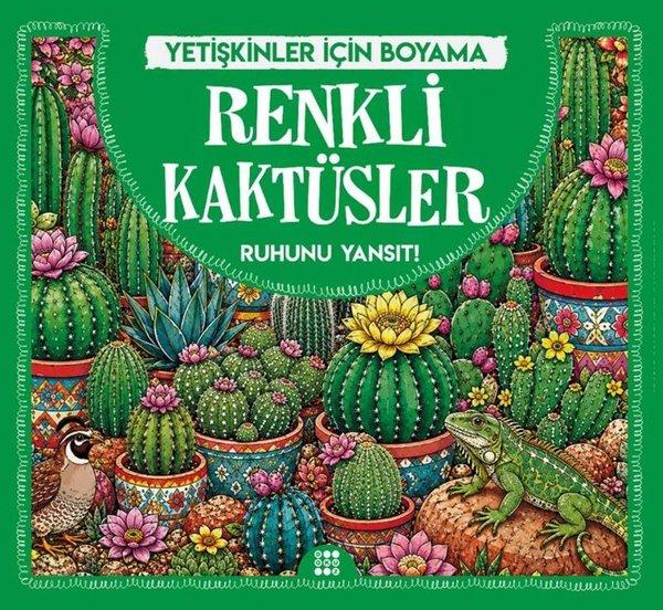 Renkli Kaktüsler - Yetişkinler İçin Boyama | Dokuz Yayınları (İnce Kapak) - Resim 1