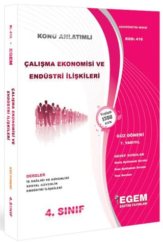4. Sınıf 7. Yarıyıl Çalışma Ekonomisi ve Endüstri İlişkileri Konu Anlatımlı Soru Bankası (Kod 416) | Egem Eğitim Yayınları (Ciltsiz) - Resim 1