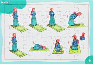4-6 Yaş Namaz Öğreniyorum Kız 30 Parça Puzzle | Türkiye Diyanet Vakfı Yayınları - Resim 1