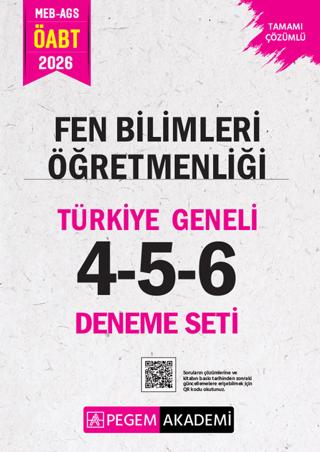 2026 MEB AGS ÖABT Fen Bilimleri Öğretmenliği Tamamı Çözümlü Türkiye Geneli 4-5-6 (3'lü Deneme Seti) | Pegem Akademi Yayıncılık (Ciltsiz) - Resim 1