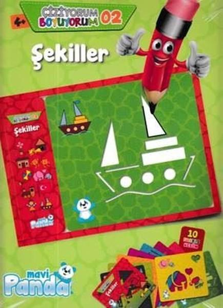 Çiziyorum Boyuyorum 2-Şekiller | Mavi Panda (İnce Kapak) - Resim 1