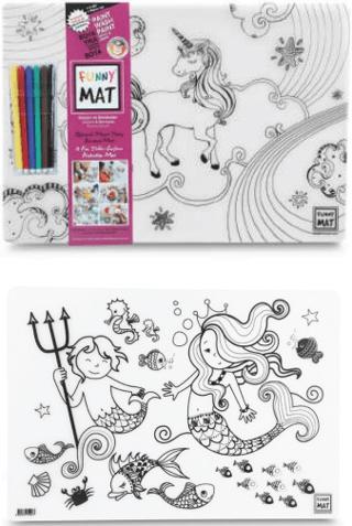 Funny Mat Unicorn ve Deniz Kızı İkili Set - 6'lı Kalem Hediyeli | Akademi Çocuk - Resim 1