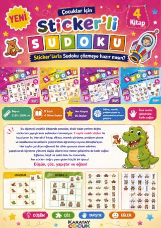 Çocuklar İçin Sticker’li Sudoku - 4 Kitap