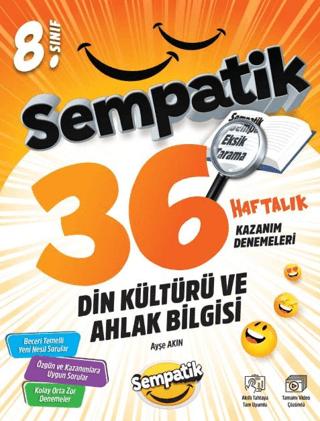 8. Sınıf Din Kültürü ve Ahlak Bilgisi 36 Haftalık Kazanım Denemeleri | Ünlüler Karması (Ciltsiz) - Resim 1