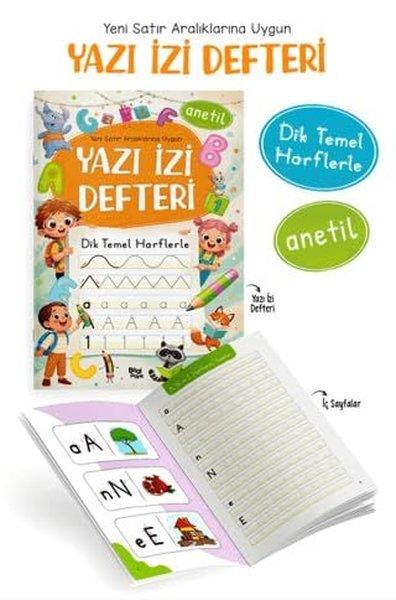 Yazı İzi Defteri -Yeni Satır Aralıklarına Uygun - Dik Temel Harflerle - Anetil | Bilgi Park Yayınları (İnce Kapak) - Resim 1
