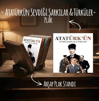 Atatürk’ün Sevdiği Şarkılar & Türküler Plak ve Ahşap Plak Standı | Plak - Resim 1