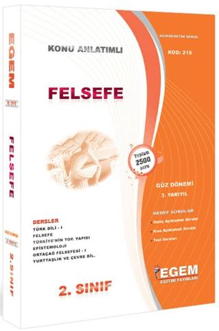 2. Sınıf 3. Yarıyıl Felsefe Konu Anlatımlı Soru Bankası - Kod 219