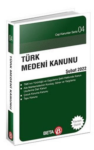 Türk Medeni Kanunu Şubat 2022 | Beta Yayınevi (Ciltsiz) - Resim 1