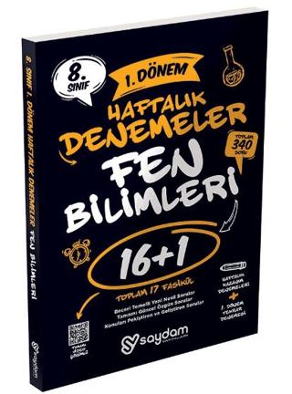 8. Sınıf LGS Fen Bilimleri 1.Dönem 16+1 Haftalık Kazanım Denemeleri | Saydam Yayınları (Ciltsiz) - Resim 1