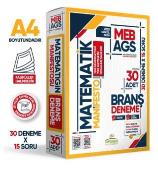 2025 MEB AGS Matematik Manifesto Branş Denemesi 30lu Fasikül Seti Özgün Dijital Çözümlü