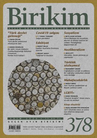 Birikim Aylık Sosyalist Kültür Dergisi Sayı: 378 Ekim 2020 | Birikim Yayınları (Ciltsiz) - Resim 1