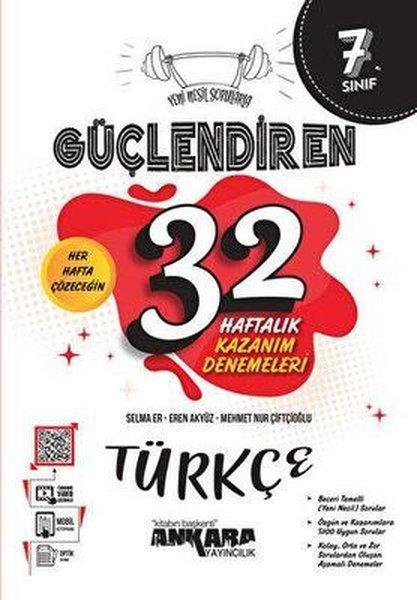 7. Sınıf Türkçe Güçlendiren 32 Haftalık Kazanım Denemeleri | Ankara Yayıncılık (İnce Kapak) - Resim 1