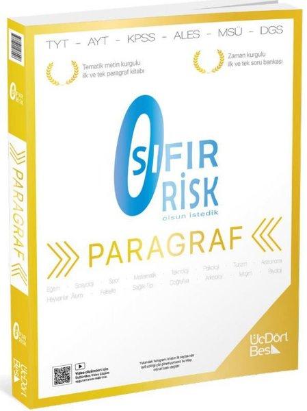 TYT Paragraf Sıfır Risk Soru Bankası | Üç Dört Beş Yayınları (İnce Kapak) - Resim 1