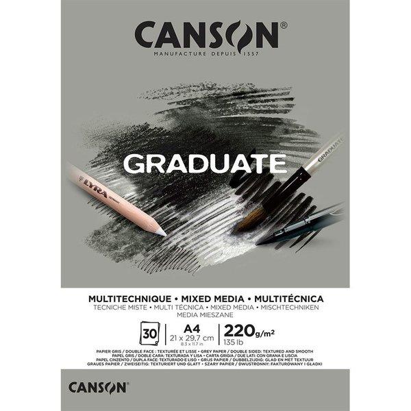 Canson Graduate A4 Mix Media Blok Gri 20 Yaprak
