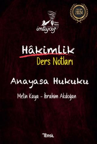İmtiyaz Anayasa Hukuku Hakimlik Ders Notları | Temsil Kitap (Ciltsiz) - Resim 1