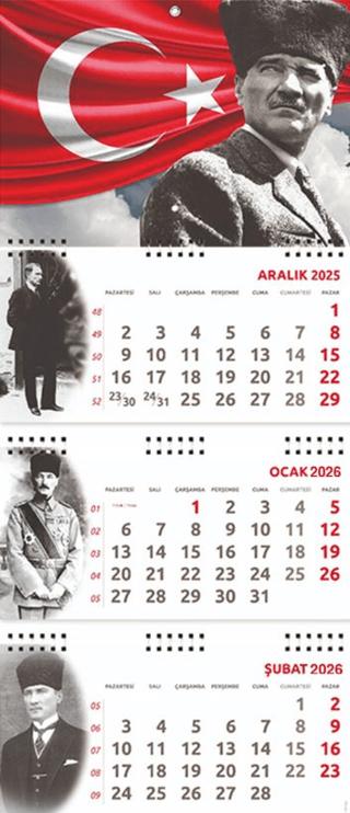 2026 Atatürk Gemici Duvar Takvimi - Ayyıldız | Halk Kitabevi (Ciltsiz) - Resim 1