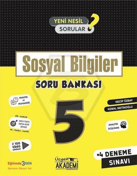 5.Sınıf Sosyal Bilgiler Soru Bankası | Üçgen Akademi (İnce Kapak) - Resim 1