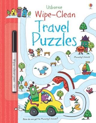 Wipe-clean Travel Puzzles | Usborne (Ciltsiz) - Resim 1