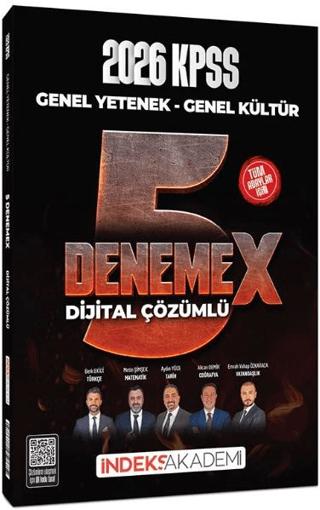 2026 KPSS Genel Yetenek Genel Kültür 5 DenemeX Çözümlü | İndeks Akademi Yayıncılık (Ciltsiz) - Resim 1