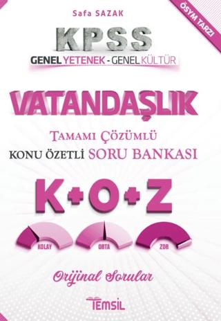 KPSS Vatandaşlık Tamamı Çözümlü Konu Özetli Soru Bankası | Temsil Kitap (Ciltsiz) - Resim 1