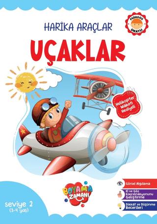 Harika Araçlar - Uçaklar Seviye 2 (3-4 Yaş) | Boyama Zamanı (Ciltsiz) - Resim 1