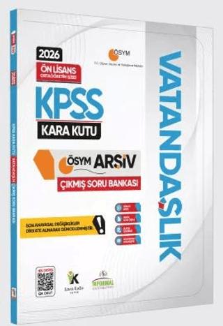 2026 KPSS Ön Lisans - Ortaöğretim Vatandaşlık Kara Kutu ÖSYM Çıkmış Çözümlü Soru Bankası Konu Özetli | Karakutu Yayın (Ciltsiz) - Resim 1
