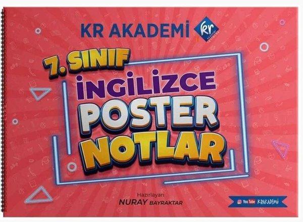7.Sınıf İngilizce Poster Notlar | KR Akademi (İnce Kapak) - Resim 1
