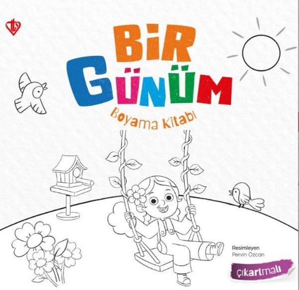 Bir Günüm Boyama Kitabı - Çıkartmalı | Türkiye Diyanet Vakfı Yayınları (İnce Kapak) - Resim 1
