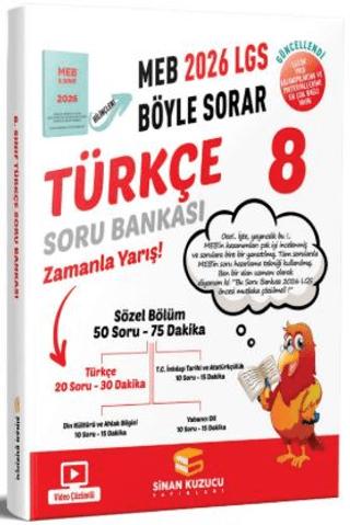 8. Sınıf Türkçe Soru Bankası | Sinan Kuzucu Yayınları (Ciltsiz) - Resim 1