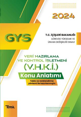 Veri Hazırlama ve Kontrol İşletmeni (V.H.K.İ.) Ünvanı Konu Anlatım Kitabı | Temsil Kitap (Ciltsiz) - Resim 1