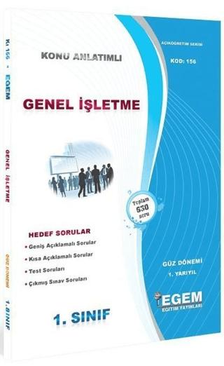 1. Sınıf 1. Yarıyıl Genel İşletme Konu Anlatımlı Soru Bankası - Kod 156
