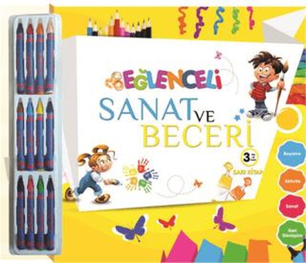 Eğlenceli Sanat ve Beceri - Sarı Kitap (3 Yaş) | Parıltı Yayınları (Ciltsiz)