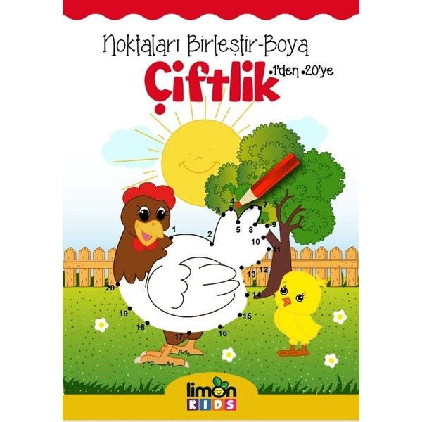 Çiftlik-Noktaları Birleştir Boya | Limonkids (İnce Kapak)