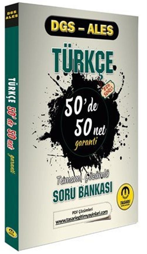 DGS ALES Türkçe 50 de 50 Net Garanti Soru Bankası Video Çözümlü Tasarı Yayınları