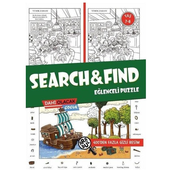 Search&Find Eğlenceli Puzzle 7 - 8 Yaş - 400'den Fazla Gizli Resim | Dahi Olacak Çocuk Yayınları