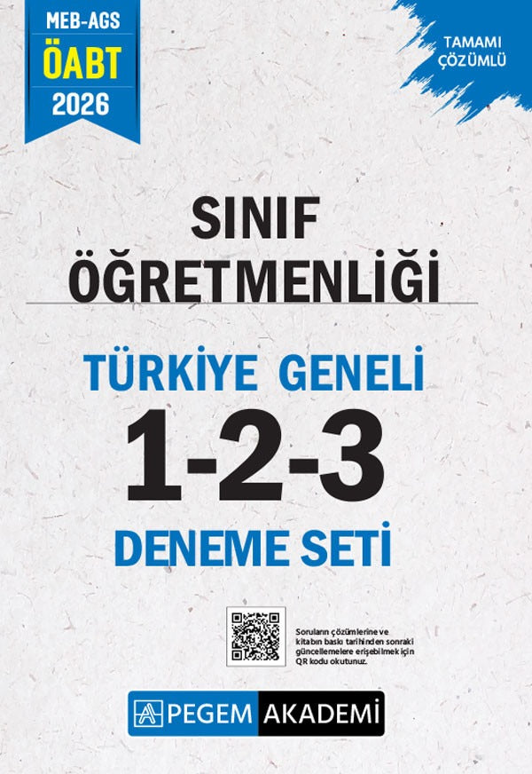2026 MEB AGS ÖABT Sınıf Öğretmenliği Tamamı Çözümlü Türkiye Geneli 1-2-3 (3'lü Deneme Seti) | Pegem Akademi Yayıncılık (Ciltsiz)