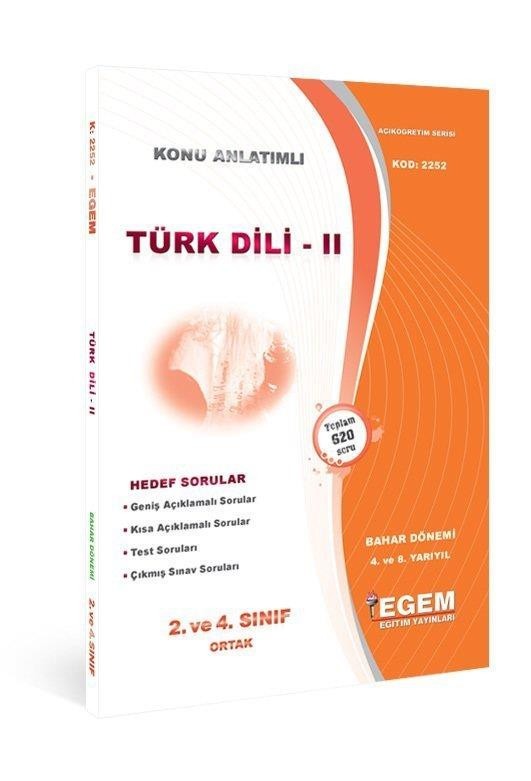 Türk Dili-2 Bahar Dönemi Konu Anlatımlı Soru Bankası