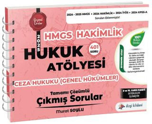 Hukuk Atölyesi HMGS Hakimlik Ceza Hukuku Genel Hükümler Çıkmış Sorular Çözümlü | Dizgi Kitap (Ciltsiz)