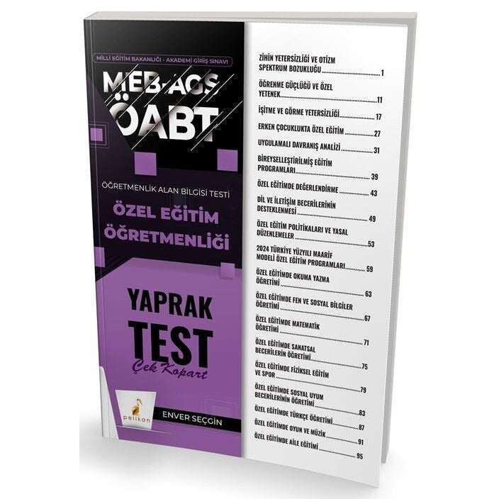 MEB - AGS ÖABT Özel Eğitim Öğretmenliği Yaprak Test | Pelikan Yayınları (İnce Kapak)